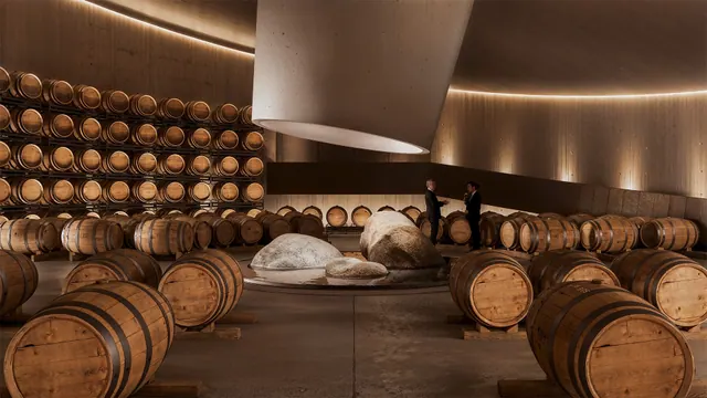 Lupa Wines — Industrial / Boutique Winery in Tunuyán, Mendoza, architectural render 3