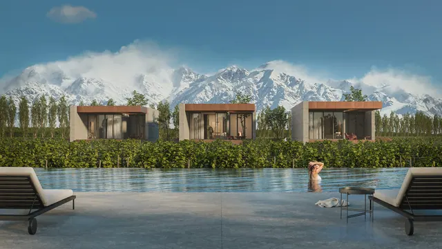 Lupa Wines — Industrial / Boutique Winery in Tunuyán, Mendoza, architectural render 7
