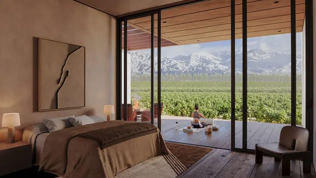Lupa Wines — Industrial / Boutique Winery in Tunuyán, Mendoza, architectural render 8
